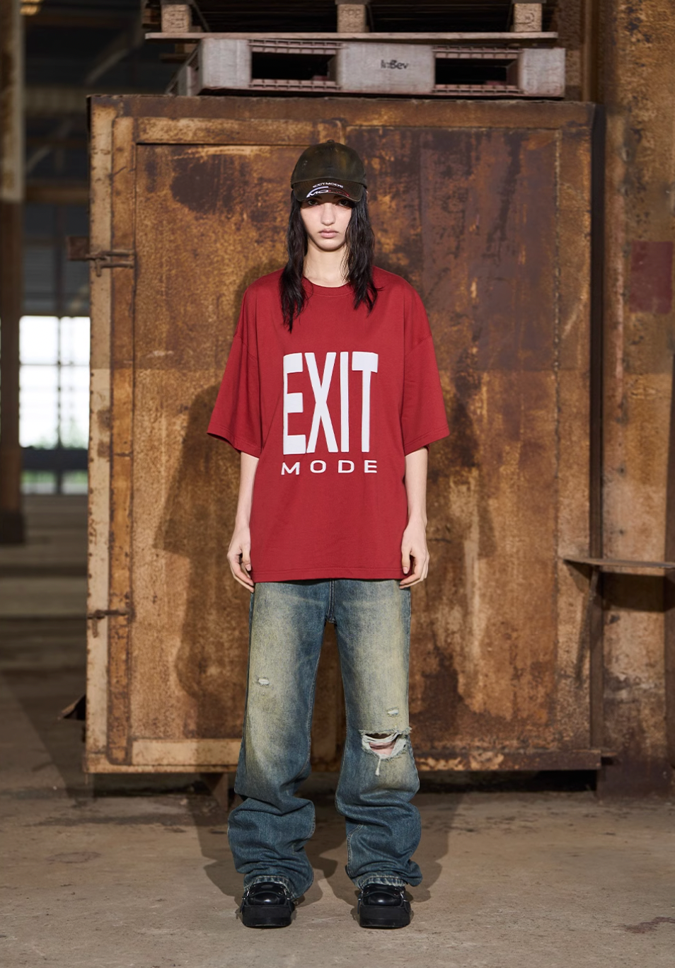 BLIND NO PLAN EXIT MODE Basic Large Logo Printing Tee | Face 3 Face