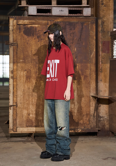 BLIND NO PLAN EXIT MODE Basic Large Logo Printing Tee | Face 3 Face