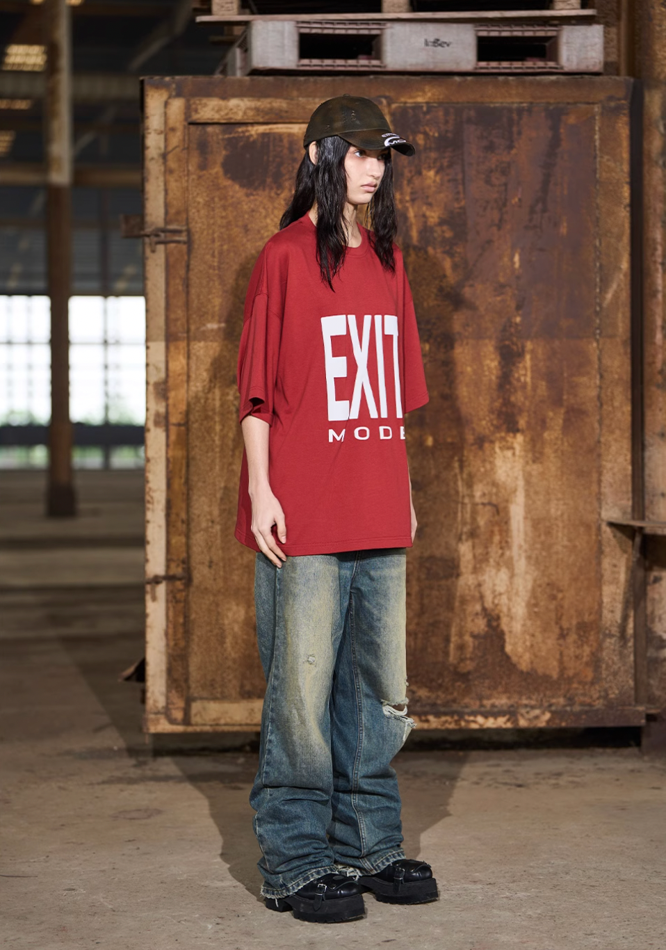 BLIND NO PLAN EXIT MODE Basic Large Logo Printing Tee | Face 3 Face