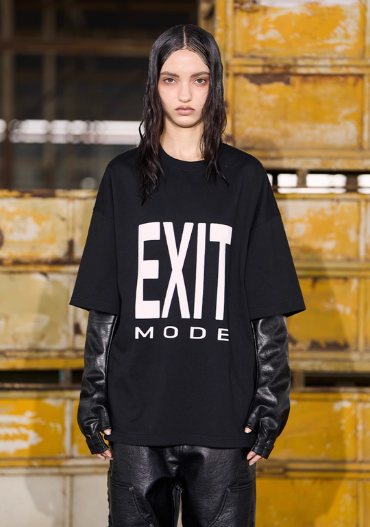 BLIND NO PLAN EXIT MODE Basic Large Logo Printing Tee | Face 3 Face