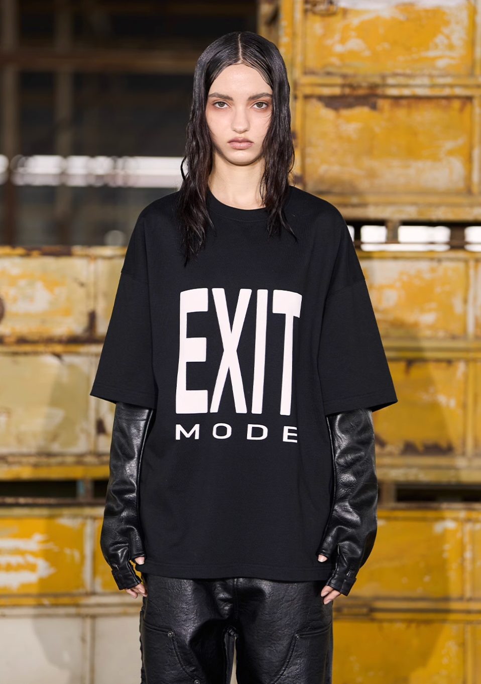 BLIND NO PLAN EXIT MODE Basic Large Logo Printing Tee | Face 3 Face