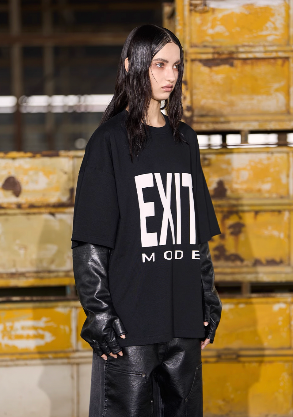 BLIND NO PLAN EXIT MODE Basic Large Logo Printing Tee | Face 3 Face