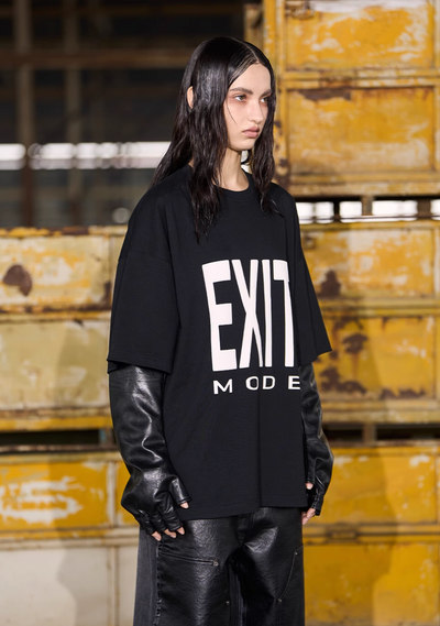 BLIND NO PLAN EXIT MODE Basic Large Logo Printing Tee | Face 3 Face