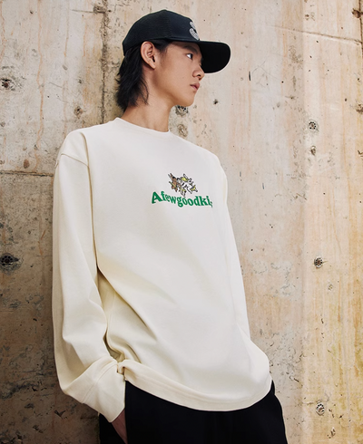 AFGK Angel Logo Contrast Color Long Sleeved Tee | Face 3 Face