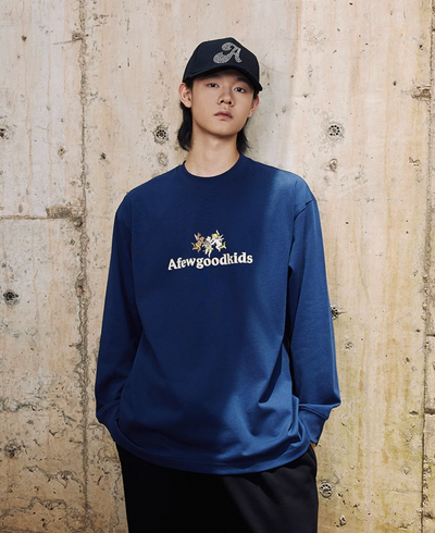 AFGK Angel Logo Contrast Color Long Sleeved Tee | Face 3 Face