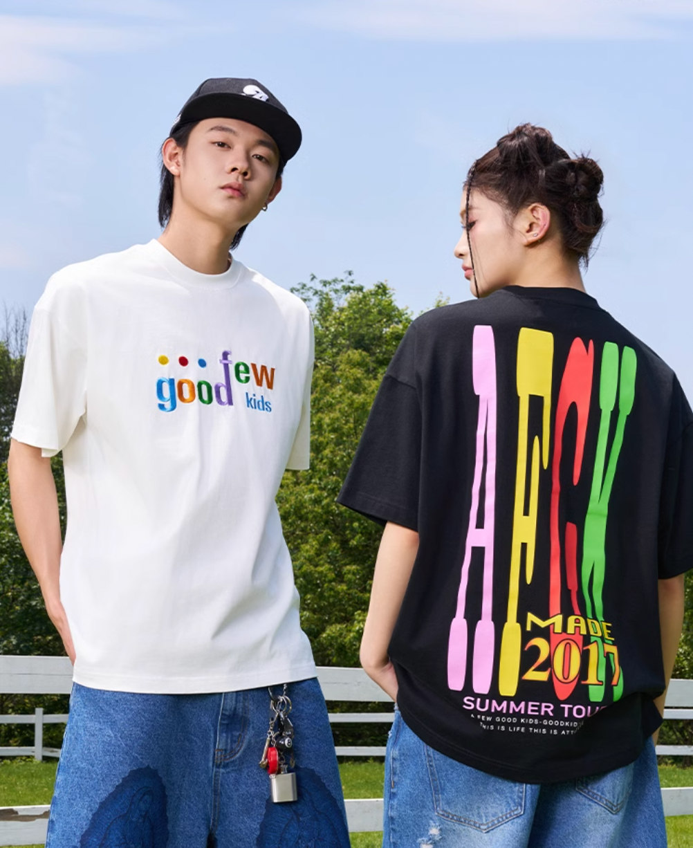 AFGK Multicolor Printing Letters Big Logo Tee | Face 3 Face