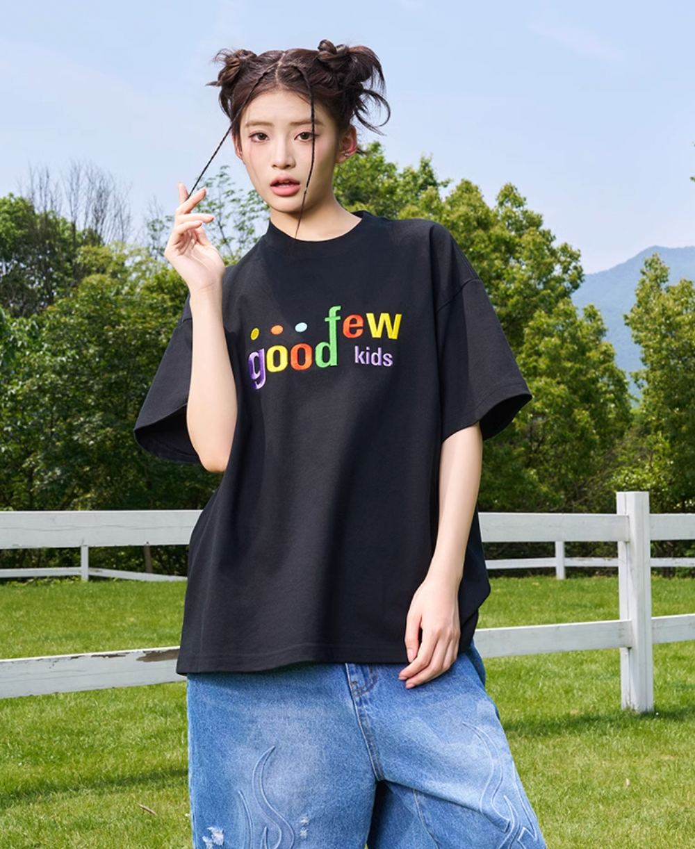 AFGK Multicolor Printing Letters Big Logo Tee | Face 3 Face