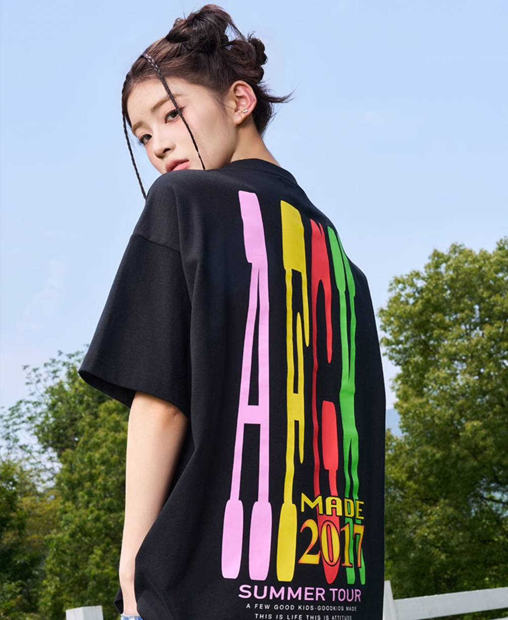 AFGK Multicolor Printing Letters Big Logo Tee | Face 3 Face