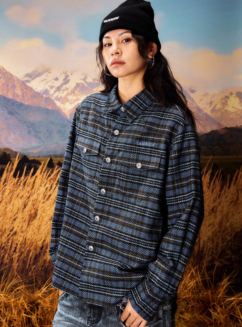 YADcrew Grid Textured Plaid Long Sleeve Shirt | Face 3 Face