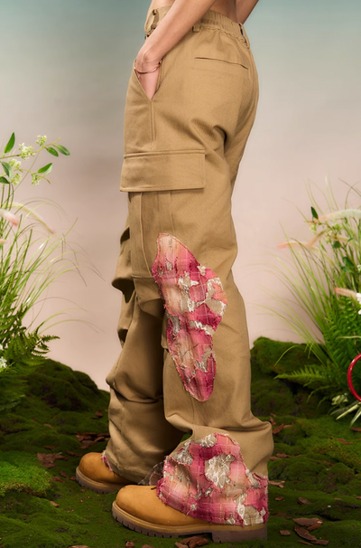 YADcrew Evening Lace Patchwork Pleated Cargo Pants | Face 3 Face