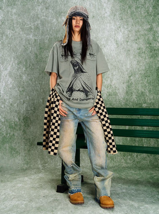 YADcrew Retro Raw Edge Destroyed Jeans | Face 3 Face