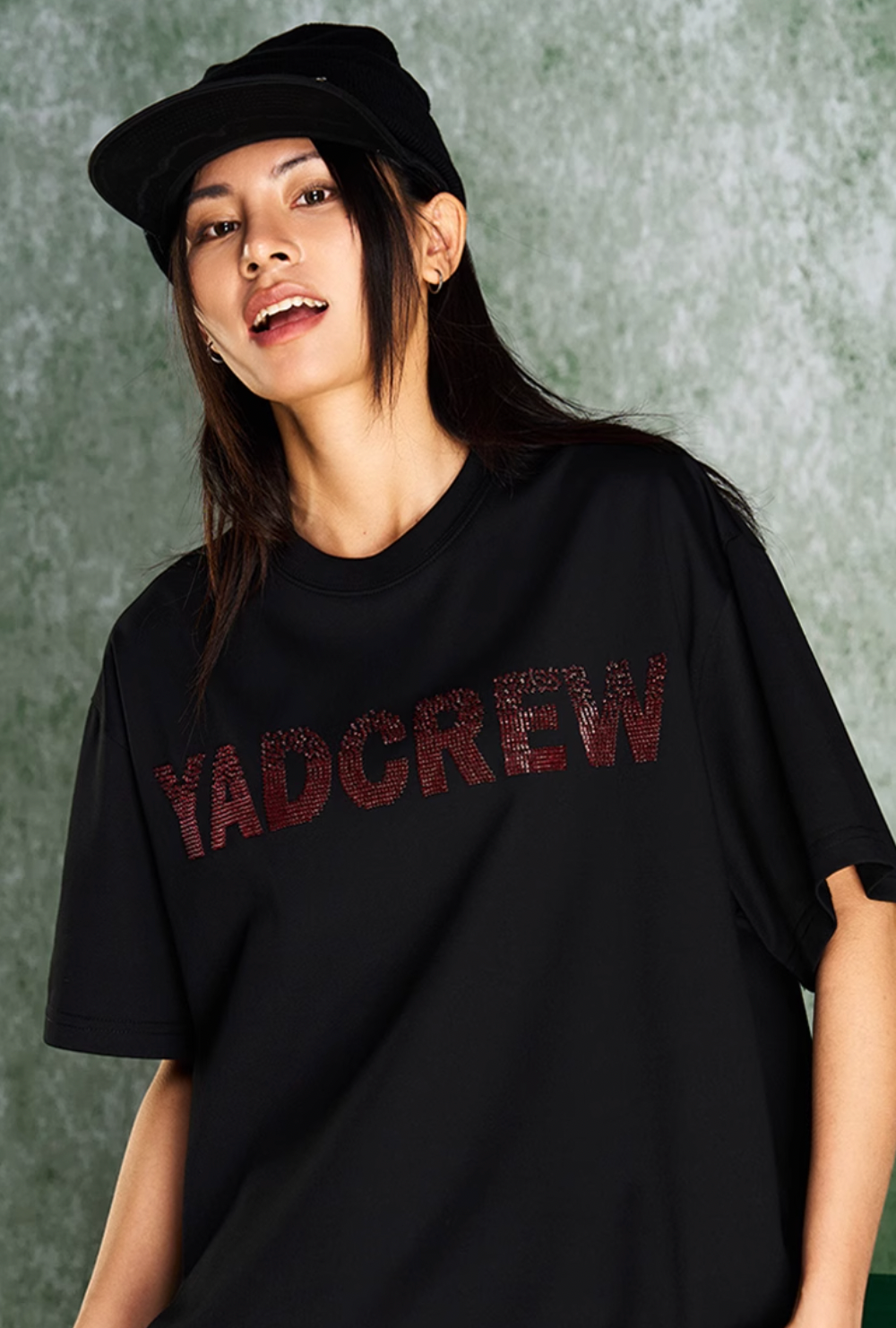 YADcrew Logo Bead Tube Embroidery Tee | Face 3 Face