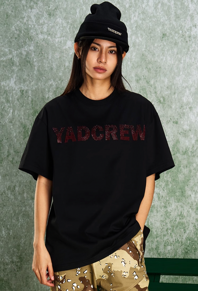 YADcrew Logo Bead Tube Embroidery Tee | Face 3 Face