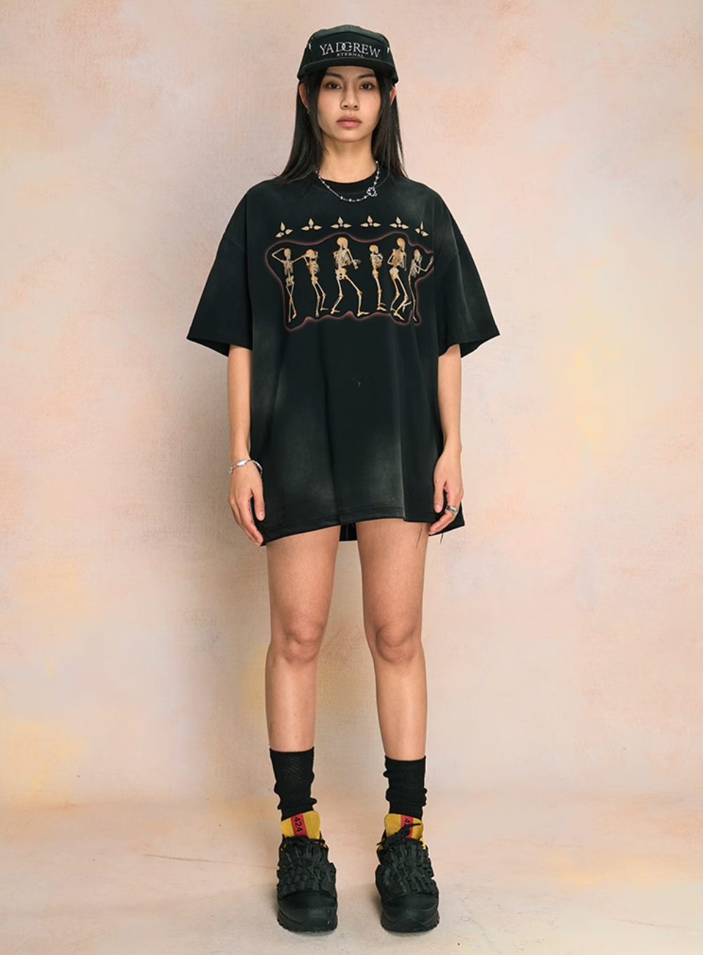 YADcrew Skull Digital Washing Spray Diamond Tee | Face 3 Face