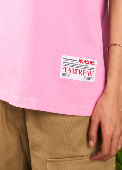 YADcrew “Obsessed Cat” Shake Pink Printed Tee | Face 3 Face