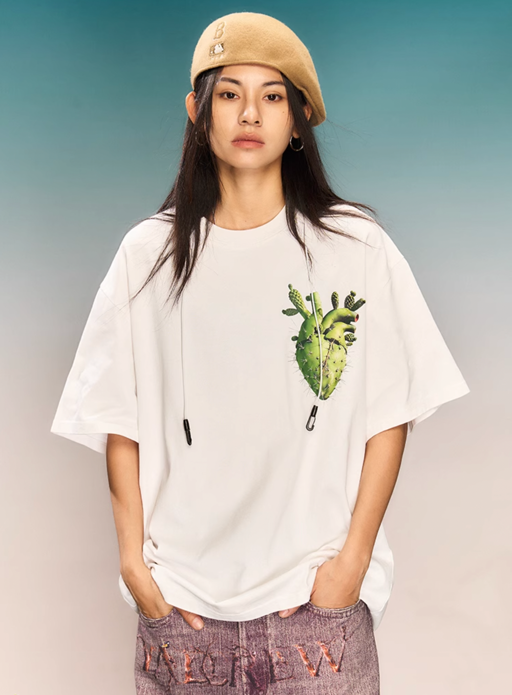 YADcrew Cactus Heart Printed Tee | Face 3 Face