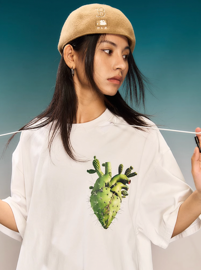 YADcrew Cactus Heart Printed Tee | Face 3 Face