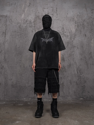 UNDERWATER Sandwash Cut Destruction Denim Shorts | Baggy Jorts | Face 3 Face