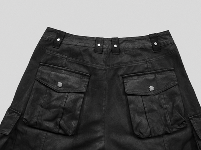 UNDERWATER Wax Bandage Multi Pocket Rivet Work Shorts | Face 3 Face