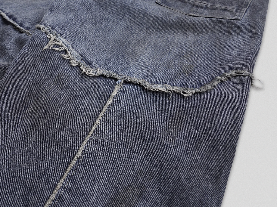 UNDERWATER Dirty Dye Damaged Splicing Baggy Jeans | Face 3 Face