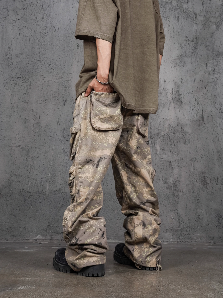 UNDERWATER Desert Camouflage 3D Cut Multi Pocket Work Cargo Pants | Face 3 Face