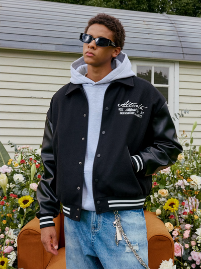 Harsh and Cruel Pearl Embroidered Varsity Jacket | Face 3 Face