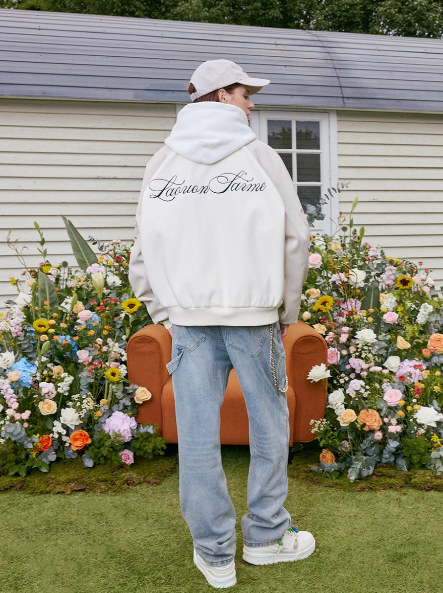 Harsh and Cruel Sleeve Arm Embroidered Floral Varsity Jacket | Face 3 Face