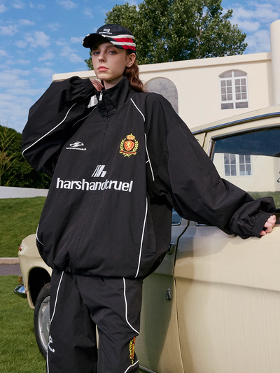 Harsh and Cruel Football Club Embroidered Patchwork Training Track Jacket | Face 3 Face