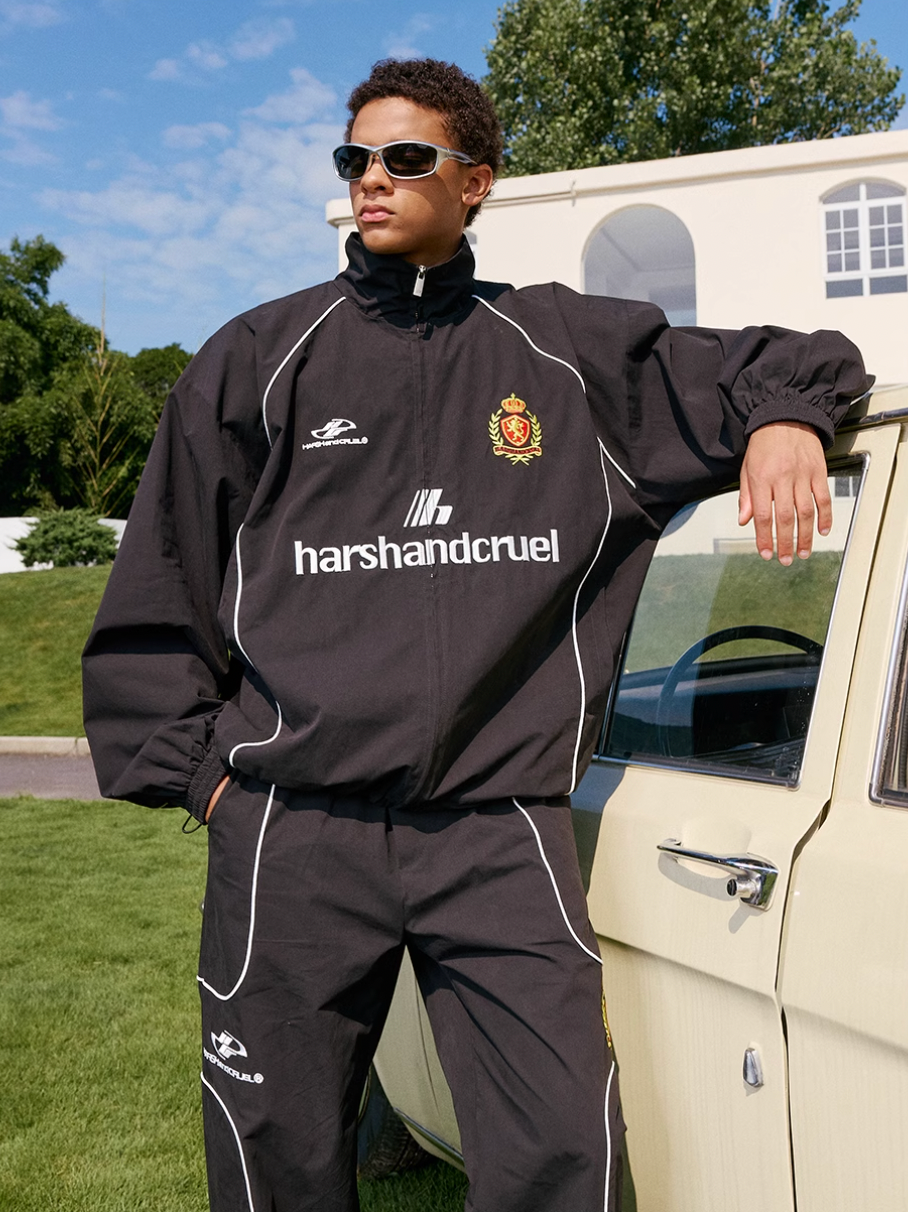 Harsh and Cruel Football Club Embroidered Patchwork Training Track Jacket | Face 3 Face