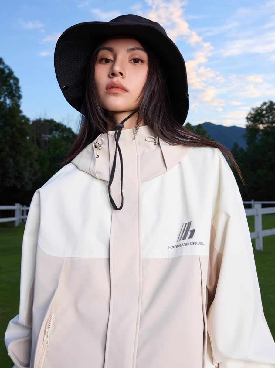 Harsh and Cruel Logo Windproof Contrast Color Rush Jacket | Face 3 Face