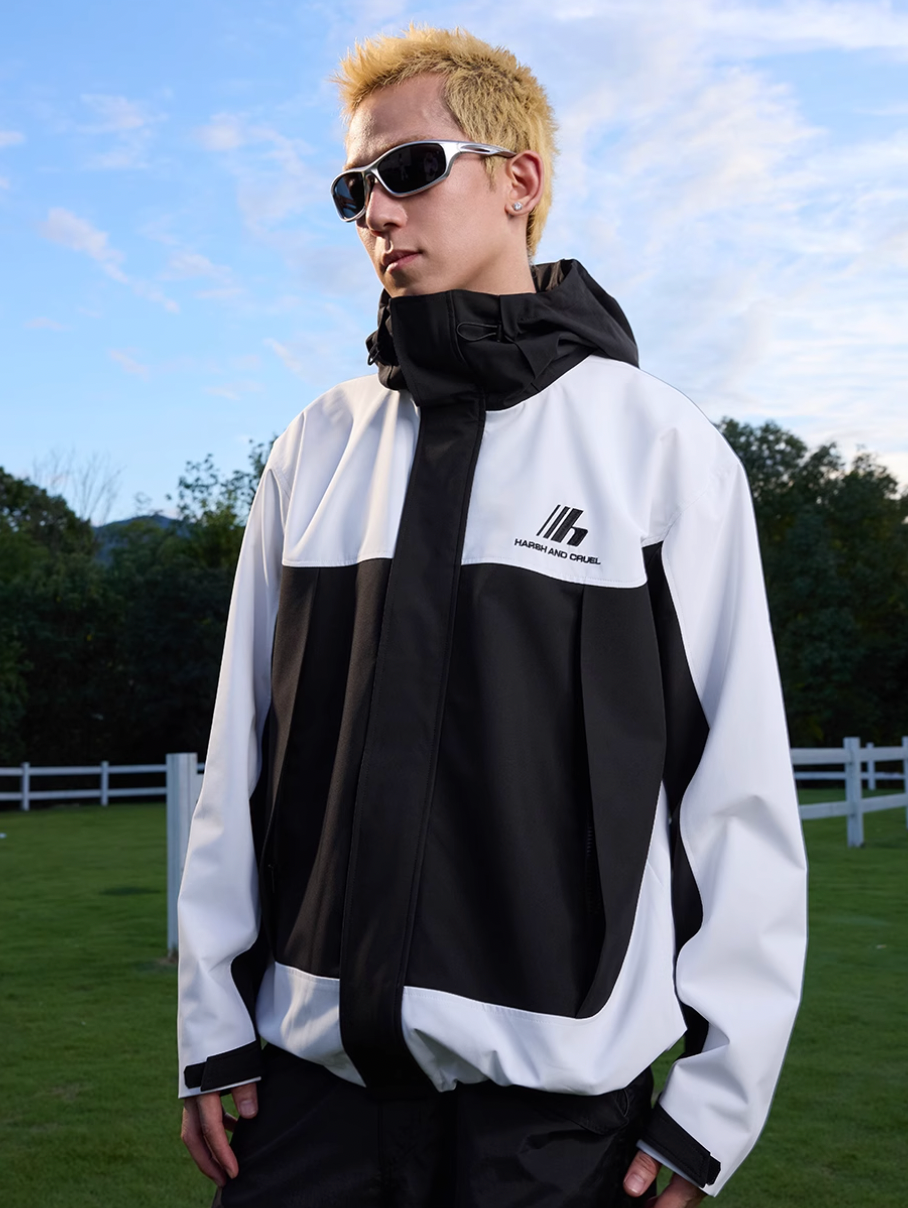 Harsh and Cruel Logo Windproof Contrast Color Rush Jacket | Face 3 Face