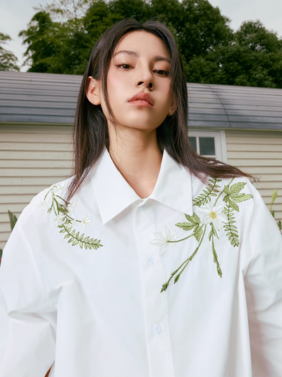 Harsh and Cruel Floral Embroidered Long Sleeve Shirt | Face 3 Face