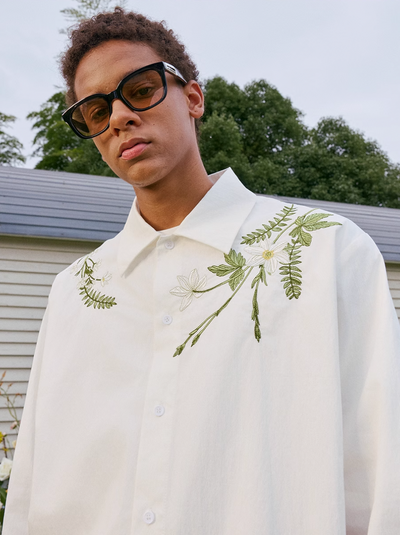 Harsh and Cruel Floral Embroidered Long Sleeve Shirt | Face 3 Face