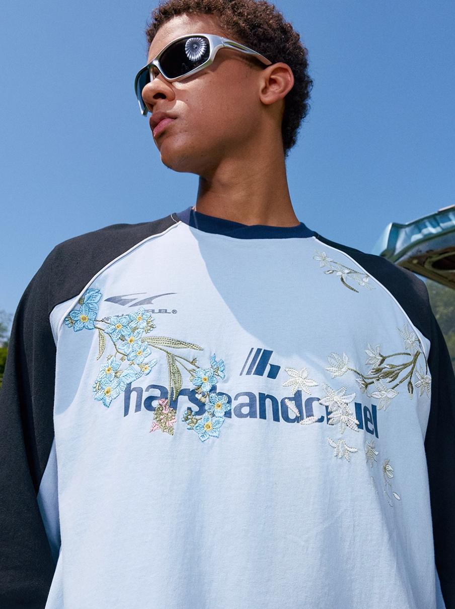 Harsh and Cruel Flower Embroidery Long Sleeved Tee | Face 3 Face