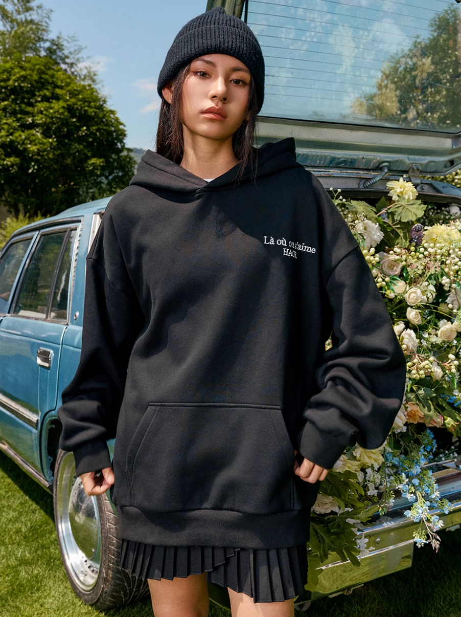 Harsh and Cruel Basic Logo Slogan HACR Embroidered Hoodie | Face 3 Face