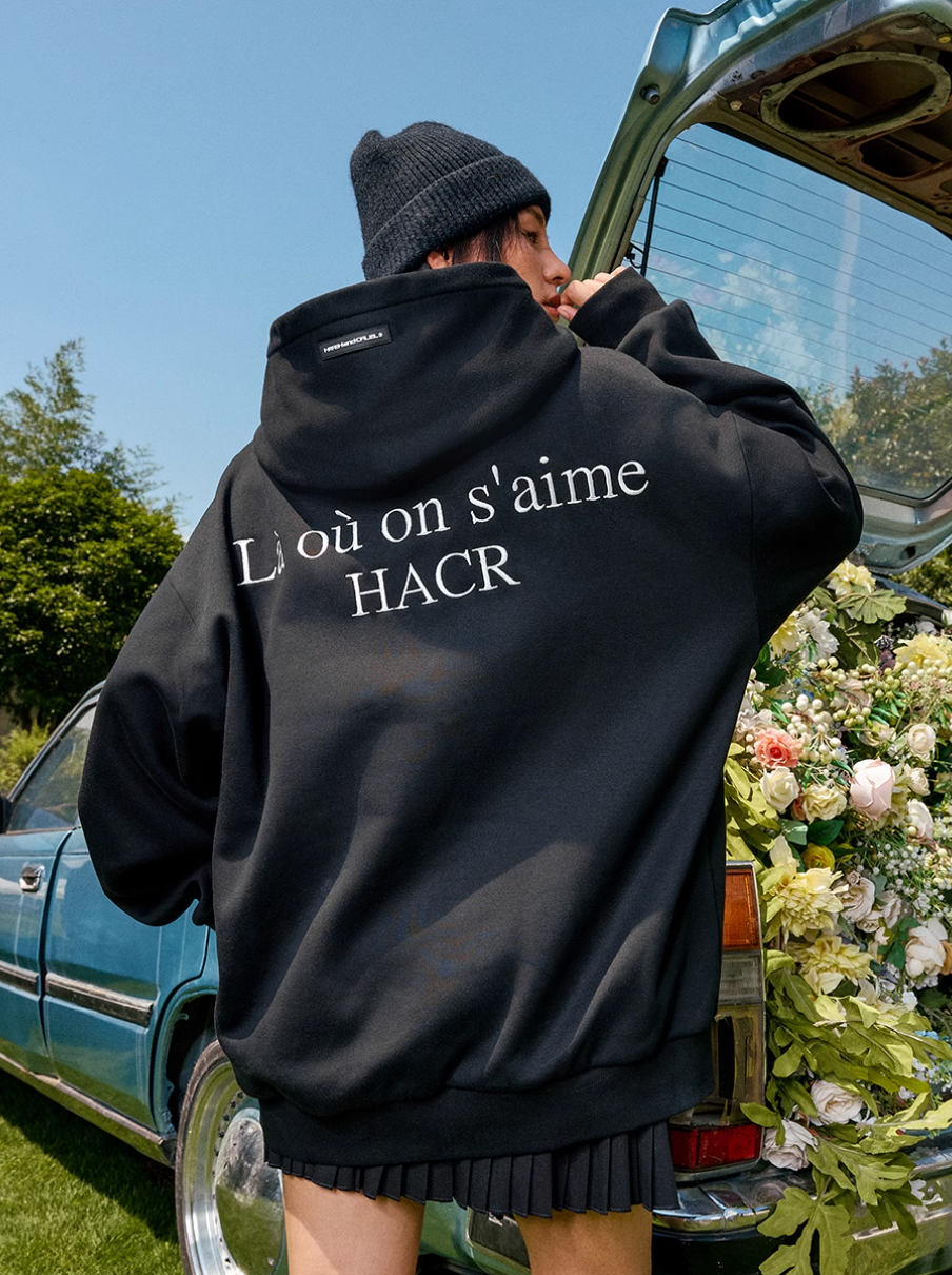 Harsh and Cruel Basic Logo Slogan HACR Embroidered Hoodie | Face 3 Face