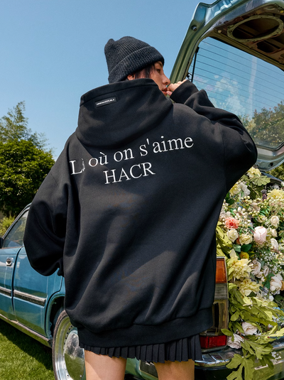 Harsh and Cruel Basic Logo Slogan HACR Embroidered Hoodie | Face 3 Face