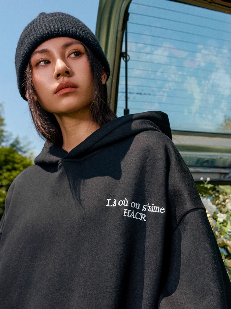 Harsh and Cruel Basic Logo Slogan HACR Embroidered Hoodie | Face 3 Face