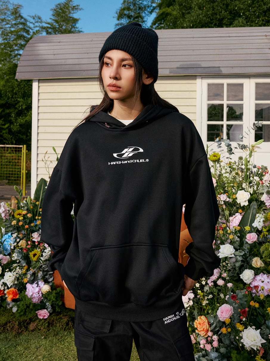 Harsh and Cruel Hood Floral Logo Embroidered Hoodie | Face 3 Face