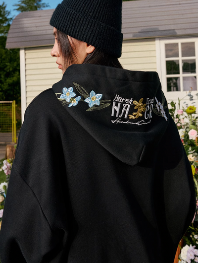 Harsh and Cruel Hood Floral Logo Embroidered Hoodie | Face 3 Face