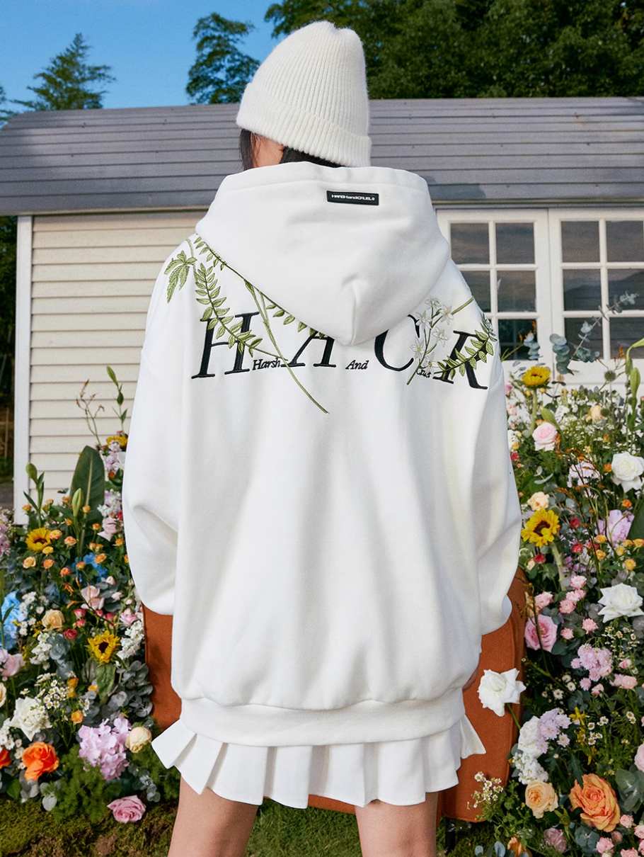 Harsh and Cruel Floral Garland Embroidered HACR Hoodie | Face 3 Face