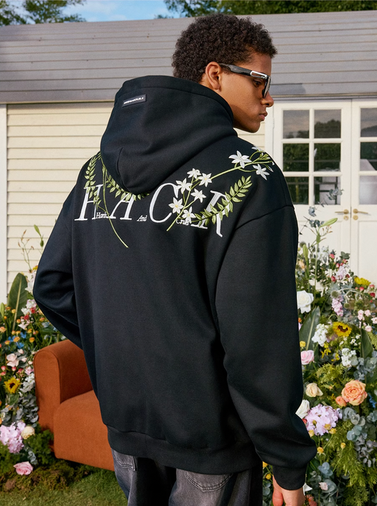Harsh and Cruel Floral Garland Embroidered HACR Hoodie | Face 3 Face