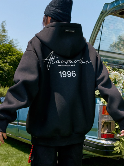 Harsh and Cruel Handwritten Signature Embroidered Zip Hoodie | Face 3 Face