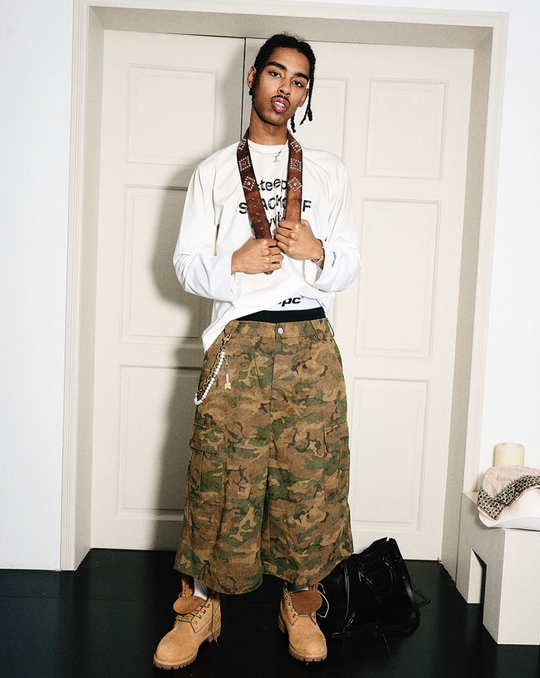 STEEPC Camouflage Distressed Cargo Baggy Shorts | Face 3 Face