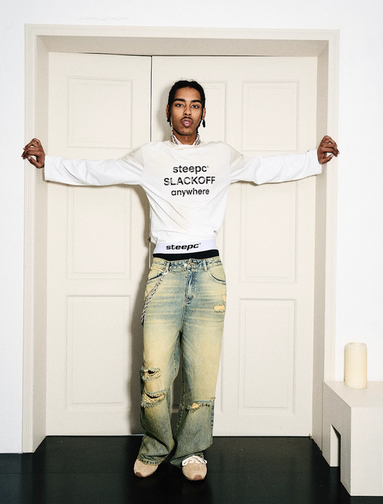 STEEPC Yellowed Vintage Washed Worn Jeans | Face 3 Face