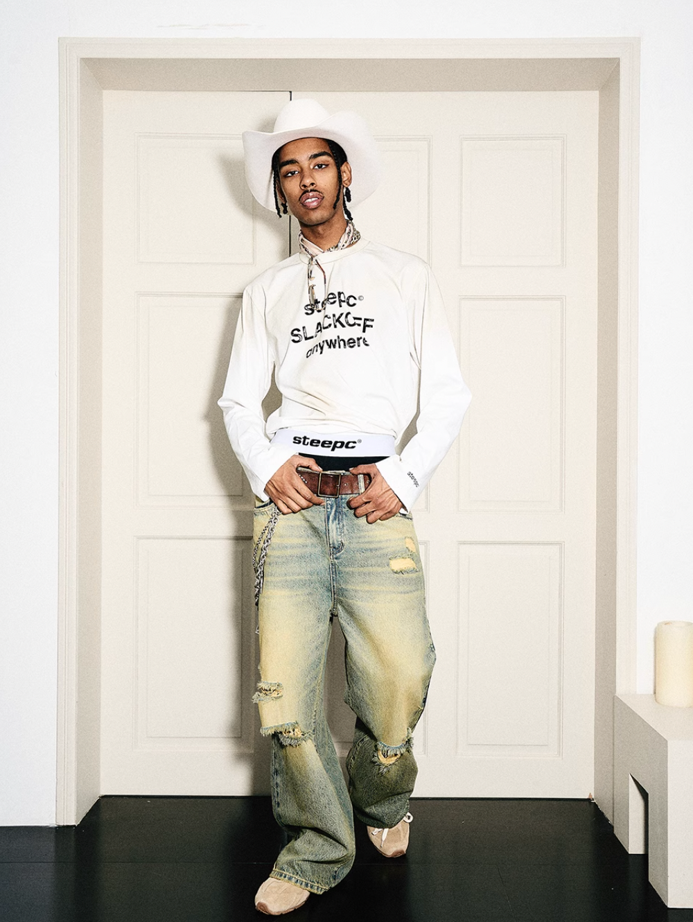 STEEPC Yellowed Vintage Washed Worn Jeans | Face 3 Face