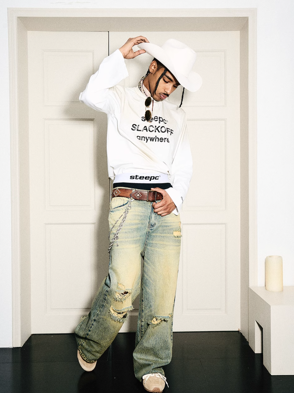 STEEPC Yellowed Vintage Washed Worn Jeans | Face 3 Face