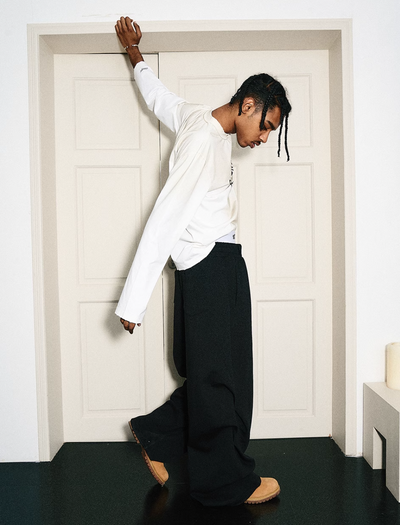 STEEPC Dimensional Cut Pleated Baggy Sweatpants | Face 3 Face