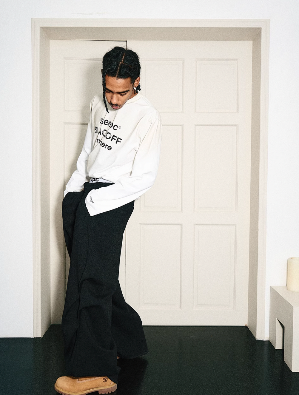 STEEPC Dimensional Cut Pleated Baggy Sweatpants | Face 3 Face