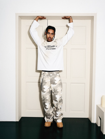 STEEPC Gray & White Camouflage Print Baggy Pants | Face 3 Face